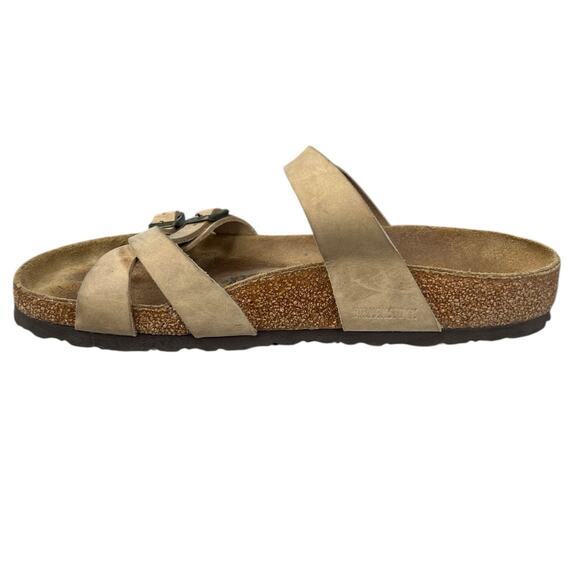Birkenstock Unisex Franca Tan Leather Slip On Sandal Size 40 M 7 W 9 - Picture 2 of 10
